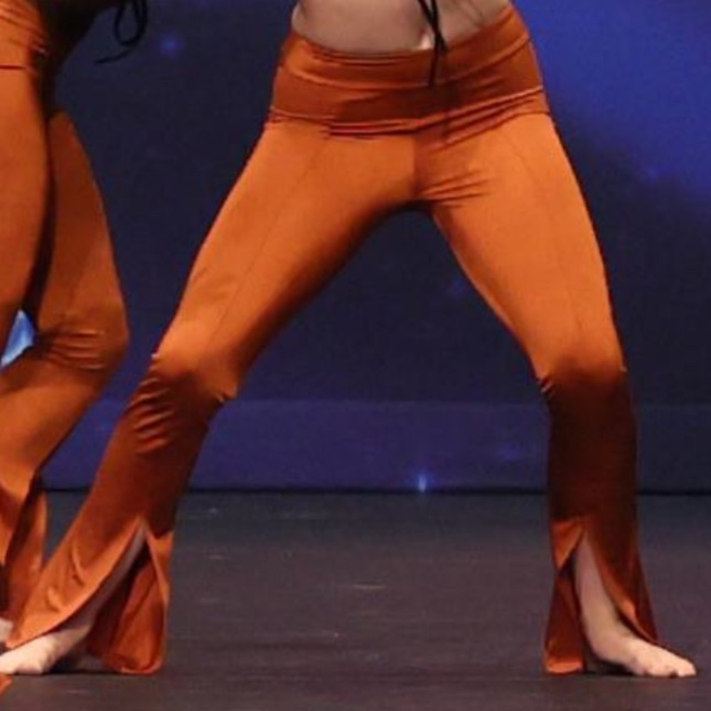 Copper boot cut split leg dance pants